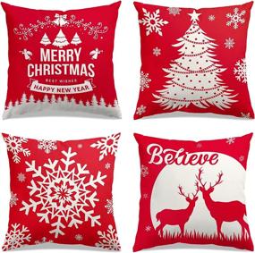 img 4 attached to Christmas Decorations Xmas Pillow Covers