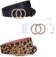 jasgood leather ladies double leopard women's accessories and belts logo