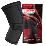 uflex athletics knee compression sleeve support for women and men - pain relief, fitness, weightlifting, hiking, sports - black (small) логотип