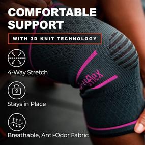 img 2 attached to UFlex Athletics Knee Compression Sleeve Support for Women and Men - Pain Relief, Fitness, Weightlifting, Hiking, Sports - Black (Small)