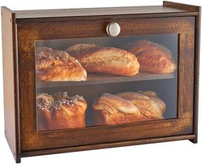 img 4 attached to 🍞 WORTHYEAH Bamboo Bread Box: Stylish Kitchen Countertop Storage with Transparent Window, 2-Layer Large Capacity, Self-Assembly