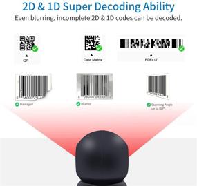 img 3 attached to 📷 Symcode Omnidirectional Hands-Free USB Barcode Reader- 1D 2D QR Desktop Barcode Scanner, Capturing Barcodes from Mobile Phone Screen, with Automatic Image Sensing
