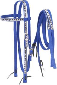 img 1 attached to 🐴 Tough 1 Nylon Browband Headstalls and Reins: Enhance Your Ride with Printed Overlay