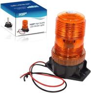 🚨 hqrp 360° 12-100v 30-led amber strobe light mini beacon - enhancing safety, visibility, and work efficiency logo