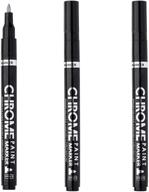 🖌️ set of 3 liquid mirror chrome marker paint pens - diy silver art liquid chrome marker for any surface (0.7mm tip) logo