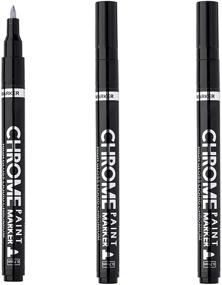 img 4 attached to 🖌️ Set of 3 Liquid Mirror Chrome Marker Paint Pens - DIY Silver Art Liquid Chrome Marker for Any Surface (0.7mm Tip)