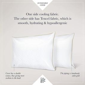 img 2 attached to 🌙 A1HC Adjustable Certipur-US Cooling Fabric Shredded Memory Foam Sleep Pillow, Standard Size 20x26, White