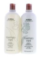 🌿 aveda rosemary mint shampoo & conditioner liter duo: ultra-refreshing haircare set (33.8 oz each) logo