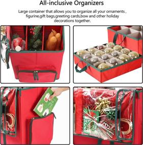 img 1 attached to Convenient 2-in-1 Christmas Ornament Storage Box & Xmas Figurine Container - Keep Your Ornaments and Décor Safe