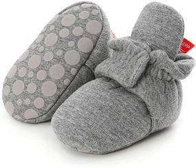 img 1 attached to 👶 HsdsBebe Unisex Newborn Baby Cotton Booties with Non-Slip Sole for Toddler Boys and Girls, Winter Warm Fleece Cozy Socks Shoes