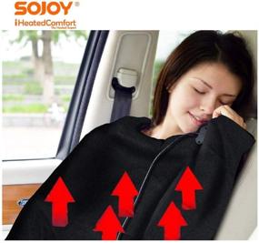 img 1 attached to 🔌 Sojoy Heated Smart Travel Electric Blanket with Adjustable Temperature Control - 57"x 40" (Black)