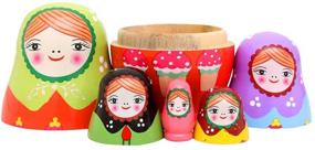 img 1 attached to 🎨 Monnmo Handcrafted Russian Matryoshka Nesting Dolls