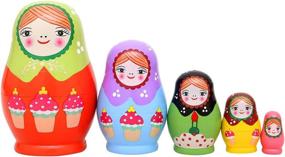 img 3 attached to 🎨 Monnmo Handcrafted Russian Matryoshka Nesting Dolls