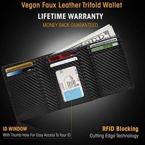 img 3 attached to 👜 Men's Vegan Leather Trifold Wallet - Stylish Men's Accessories in Wallets, Card Cases & Money Organizers