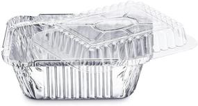 img 1 attached to 🍽️ Premium 1-LB Takeout Pans with Plastic Dome Lids - Extra Heavy-Duty Disposable Aluminum Foil - Catering Party Meal Prep Freezer Drip Pans BBQ Potluck - 60 Pack