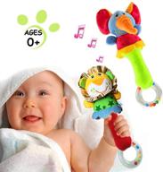 👶 chafin baby soft rattles shaker: fun developmental hand grip toys for 3-12 months, perfect newborn gift (2 pack) logo