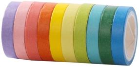 img 2 attached to Dalus 10 Rolls Colorful Rainbow Washi Tape: Ideal for DIY Crafts, Bullet Journals, and Planners - Aesthetic Decorative Masking Tape