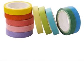 img 3 attached to Dalus 10 Rolls Colorful Rainbow Washi Tape: Ideal for DIY Crafts, Bullet Journals, and Planners - Aesthetic Decorative Masking Tape