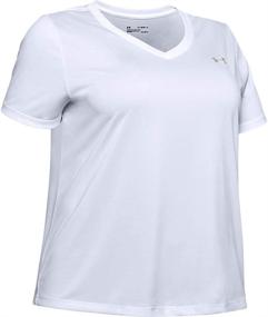 img 1 attached to 👕 Under Armour Women's Solid Tech Short Sleeve V-Neck: Stylish and Functional!
