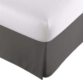 img 4 attached to 🛏️ LDC King Size Bed Skirt in Grey - Premium Quality Brushed Microfiber Pleated Bed Skirt with Easy Fit 16 Inch Tailored Drop - Resistant to Shrinkage and Fading