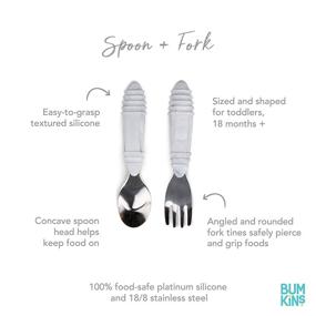 img 3 attached to 🍽️ Silicone Stainless Children's Silverware for Toddlers at Bumkins, a Home Store
