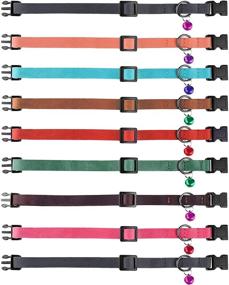 img 2 attached to 🐱 Murom Breakaway Cat Collar: Luxury Leather, Soft Adjustable Pet Kitten Collars with Bell in Assorted Colors