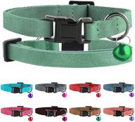 🐱 murom breakaway cat collar: luxury leather, soft adjustable pet kitten collars with bell in assorted colors logo