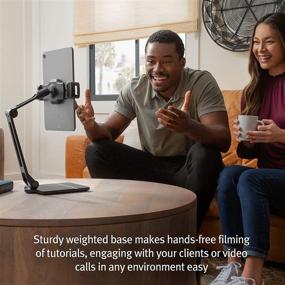 img 1 attached to 📱 HoverBar Duo от Twelve South: Регулируемая подставка с грузовым основанием и крепежным зажимом для крепления iPad / iPad Pro / планшетов.
