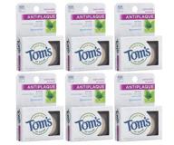 🌿 tom's of maine naturally waxed antiplaque flat dental floss - spearmint, 32 yards 6-pack (packaging may vary): eco-friendly and effective oral care logo