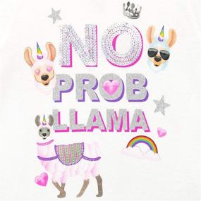 img 1 attached to Emoji Girls Llama T Shirt White