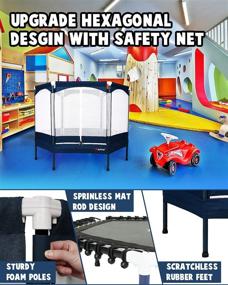 img 1 attached to 🎪 KUTON Toddle Trampoline, Kids Trampoline with Safety Enclosure Net, 4FT & 5FT Trampolines for Kids, Heavy-Duty Frame with 24PCS Reinforced Poles, Triple Zipper, Jump for Fun Indoor & Outdoor, Age 1-7