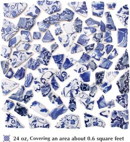 img 1 attached to 🔳 Bulk Blue and White Ceramic Mosaic Tiles for DIY Crafts and Home Decoration (680g, 1.5 Pound) - Pattern 2