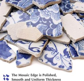 img 3 attached to 🔳 Bulk Blue and White Ceramic Mosaic Tiles for DIY Crafts and Home Decoration (680g, 1.5 Pound) - Pattern 2