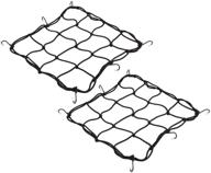 🏍️ мотоциклетная грузовая сетка, sdootauto 12” x 12” усиленная - 2 шт., растягивается до 35", 6 железных крючков - черная. логотип