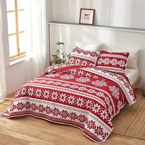 img 3 attached to Joyreap Christmas Snowflake Microfiber Bedspread Bedding