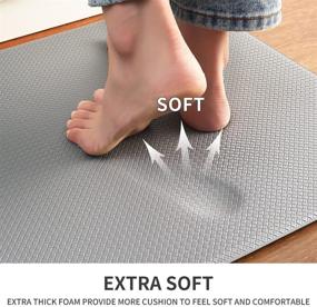 img 2 attached to 🏠 Gray Anti-Fatigue Kitchen Mat - Waterproof & Non-Slip, 17"x30" Floor Rug for Kitchen, Laundry Room, Home & Farmhouse Indoor Use