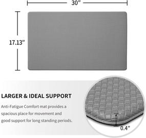 img 3 attached to 🏠 Gray Anti-Fatigue Kitchen Mat - Waterproof & Non-Slip, 17"x30" Floor Rug for Kitchen, Laundry Room, Home & Farmhouse Indoor Use