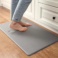 🏠 gray anti-fatigue kitchen mat - waterproof & non-slip, 17"x30" floor rug for kitchen, laundry room, home & farmhouse indoor use logo