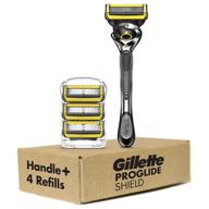 🪒 gillette proglide shield razor for men - 1 razor + 4 blade refills, protects skin from irritation logo