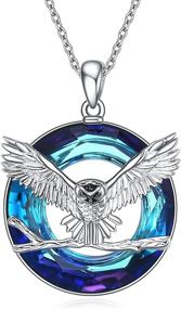 img 4 attached to Sterling Silver Owl Crystal Pendant: Stunning Jewelry Gift for Women & Girls