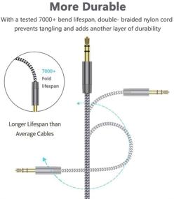 img 3 attached to 🔌 HiFi Нейлон Плетеный Aux Кабель 3.5мм Мужской к Женскому - Совместимый с Автомобильными Стереосистемами, Наушниками, Android Смартфонами, Echo Dot, Колонкой | 2 шт. по 1.5 фута