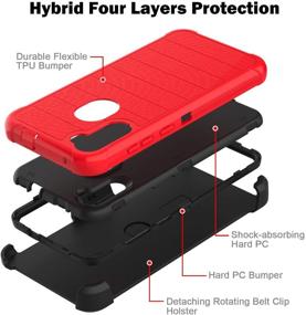 img 1 attached to 📱 Leptech Galaxy A11 Case with Soft TPU Screen Protector: Full Body Armor Protection in Vibrant Red