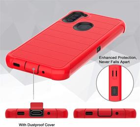 img 2 attached to 📱 Leptech Galaxy A11 Case with Soft TPU Screen Protector: Full Body Armor Protection in Vibrant Red