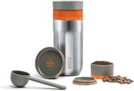 ☕ wacaco pipamoka portable coffee maker 10 fl oz - single serve brewer, vacuum pressured & insulated travel mug, hand powered, filter pressure brewer - stainless steel thermo cup logo