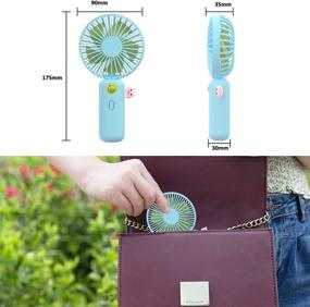 img 3 attached to 🌀 Portable Rechargeable Handheld Mini Battery Fan: Adjustable Wind Speed USB Desk Fan for Women Girls – Ideal for Outdoor Travel, Sports, Office, and Home (Blue, Mini)