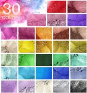 30 pack mica powder for resin/soap/lip gloss/candle/body butter/slime, coloring shimmer powder set - high-quality resin color pigment for epoxy resin, soap colorant, dye, (5g/bag) logo