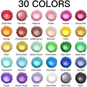 img 3 attached to 30 Pack Mica Powder for Resin/Soap/Lip Gloss/Candle/Body Butter/Slime, Coloring Shimmer Powder Set - High-Quality Resin Color Pigment for Epoxy Resin, Soap Colorant, Dye, (5g/bag)