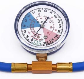 img 2 attached to 🔌 R134a AC Refrigerant Recharge Hose Kit: Pressure Gauge & Tap Dispensing Valve - Ideal for Automotive and Home Air Conditioners & Refrigerators