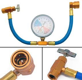 img 4 attached to 🔌 R134a AC Refrigerant Recharge Hose Kit: Pressure Gauge & Tap Dispensing Valve - Ideal for Automotive and Home Air Conditioners & Refrigerators