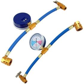 img 3 attached to 🔌 R134a AC Refrigerant Recharge Hose Kit: Pressure Gauge & Tap Dispensing Valve - Ideal for Automotive and Home Air Conditioners & Refrigerators